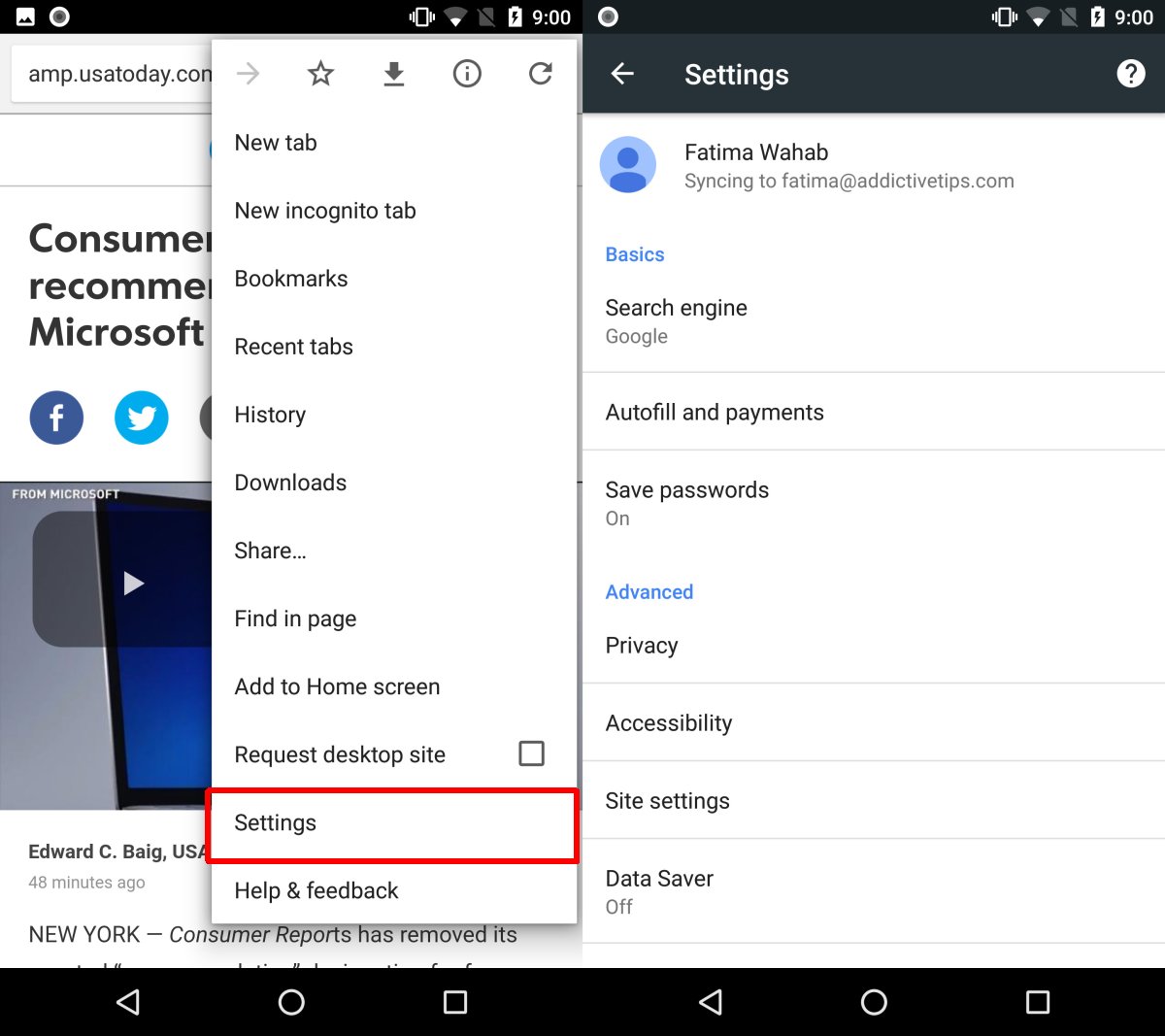 How to set full screen chrome tabs in android windows 10